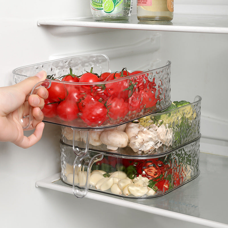 Stackable Clear Produce Washing & Storage Baskets with Handles