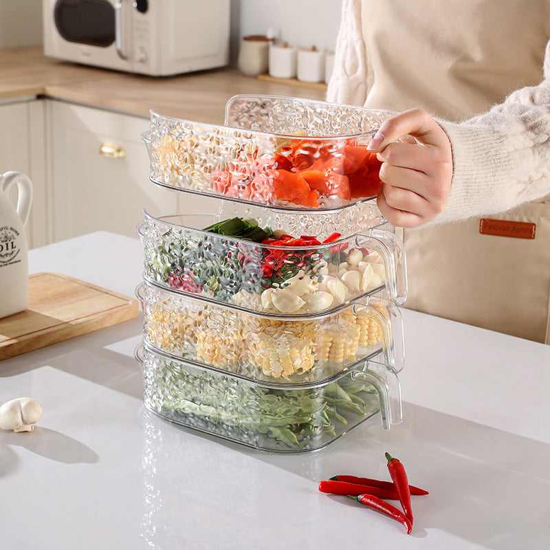 Stackable Clear Produce Washing & Storage Baskets with Handles