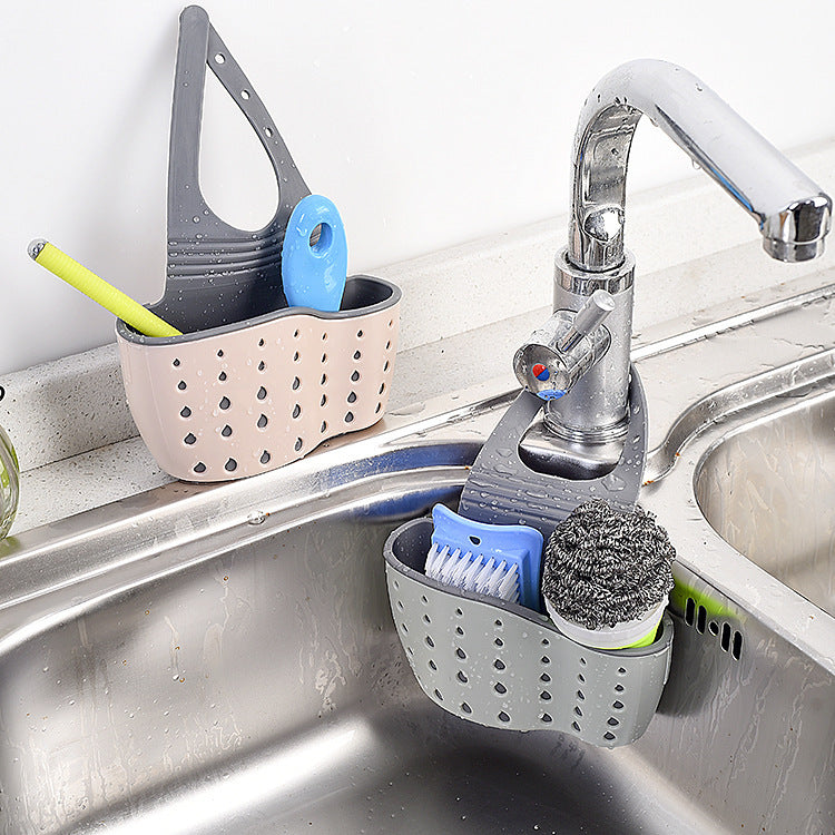 Hanging Sink Caddy Organizer – Drainable Faucet Storage Basket