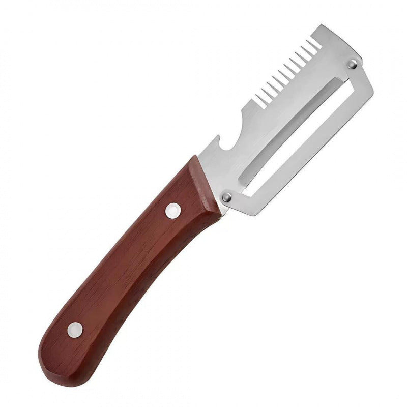 Handheld Vegetable Slicer & Shredder with Wooden Handle