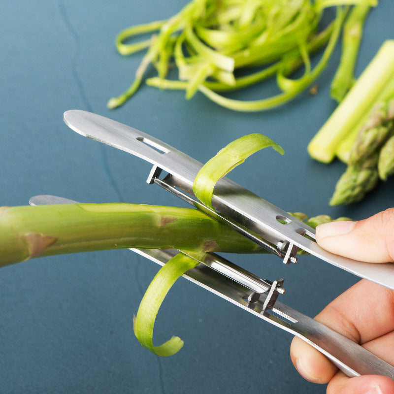 Stainless Steel Asparagus Peeler Tongs – Easy-Grip Vegetable Peeler
