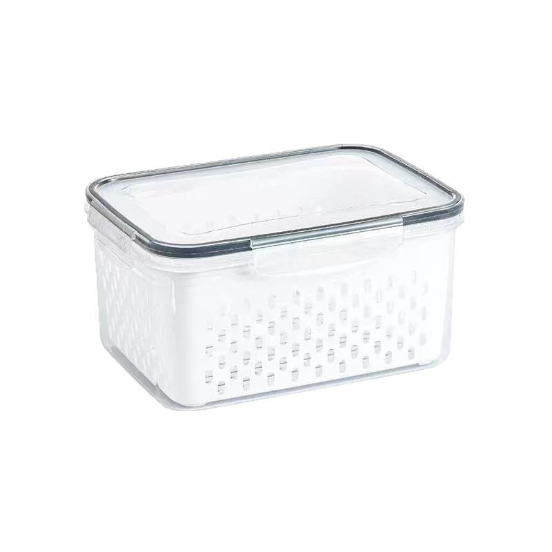 Stackable Produce Storage Containers with Drain Basket